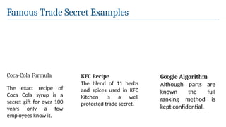 Famous Trade Secret Example Intellectual property presentation .ppt form | PPTX