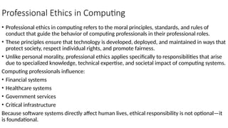 Professional Practices Comprehensive Overview of Professional Practices and Ethics in ...