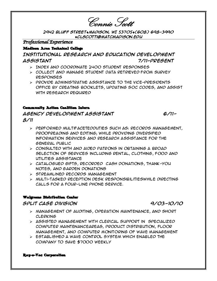 profile for a resume