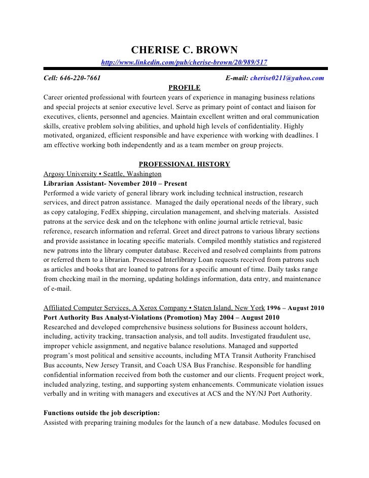 professional profile template cherise brown