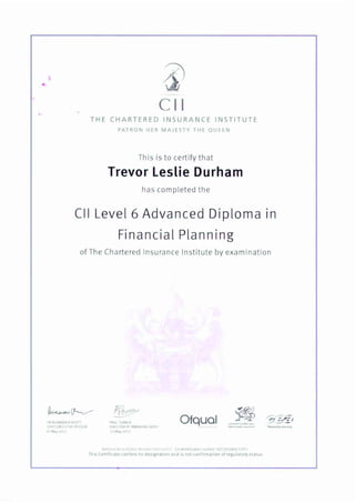 Advanced Diploma In Financial Planning