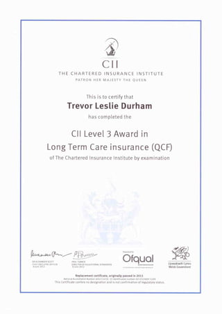 Certificate In Long Term Care