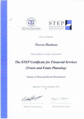 STEP certificate