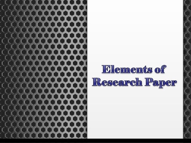 elements in a research paper