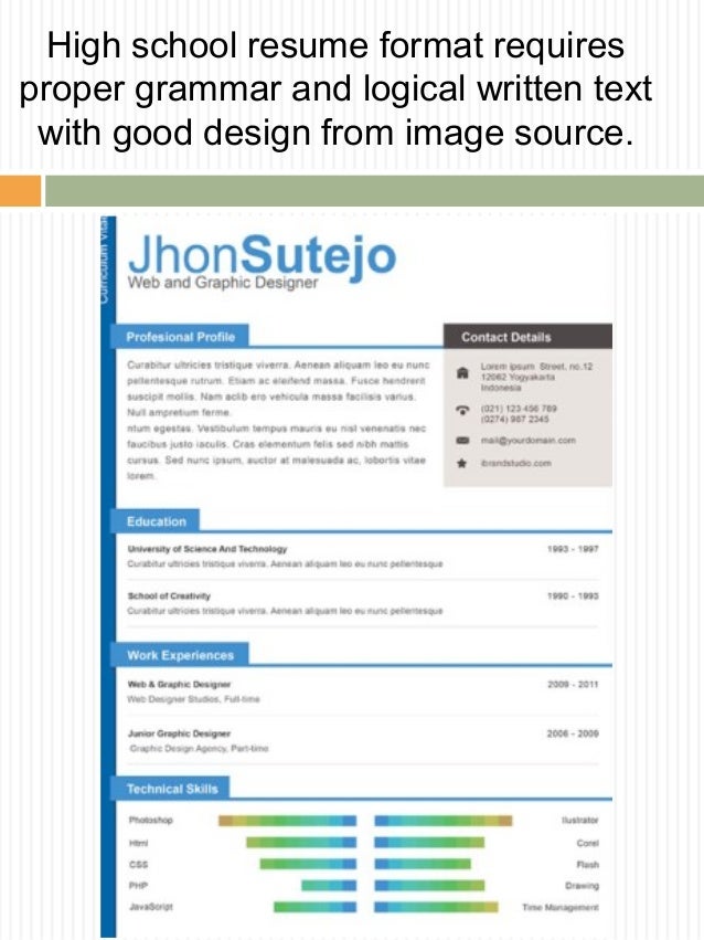professional resume format 2016