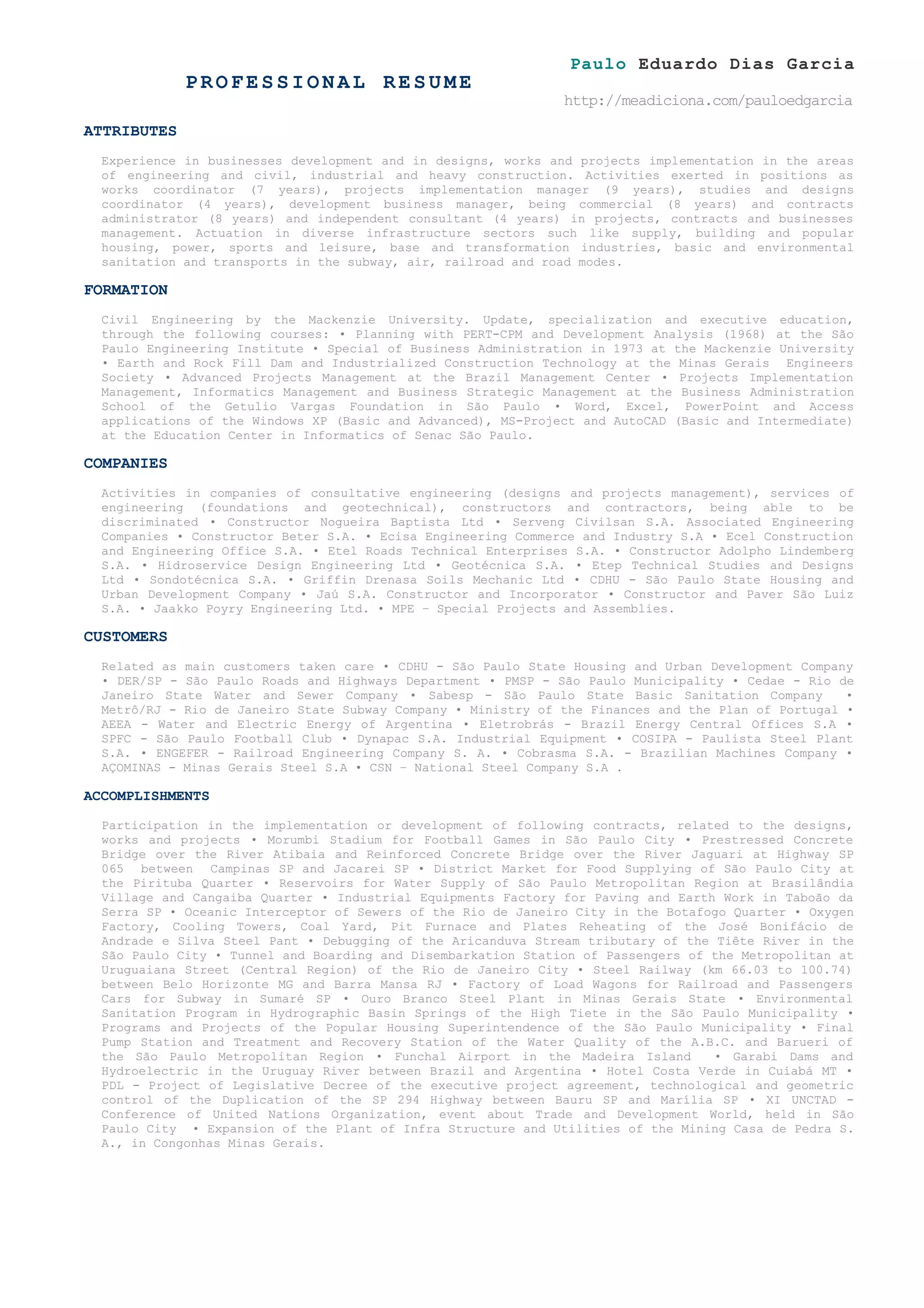 My professional resume pdf
