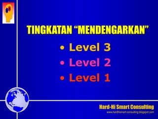 Hard-Hi Smart Consulting 
www.hardhismart-consulting.blogspot.com 
• Level 3 
• Level 2 
• Level 1 
TINGKATAN “MENDENGARKAN” 
 