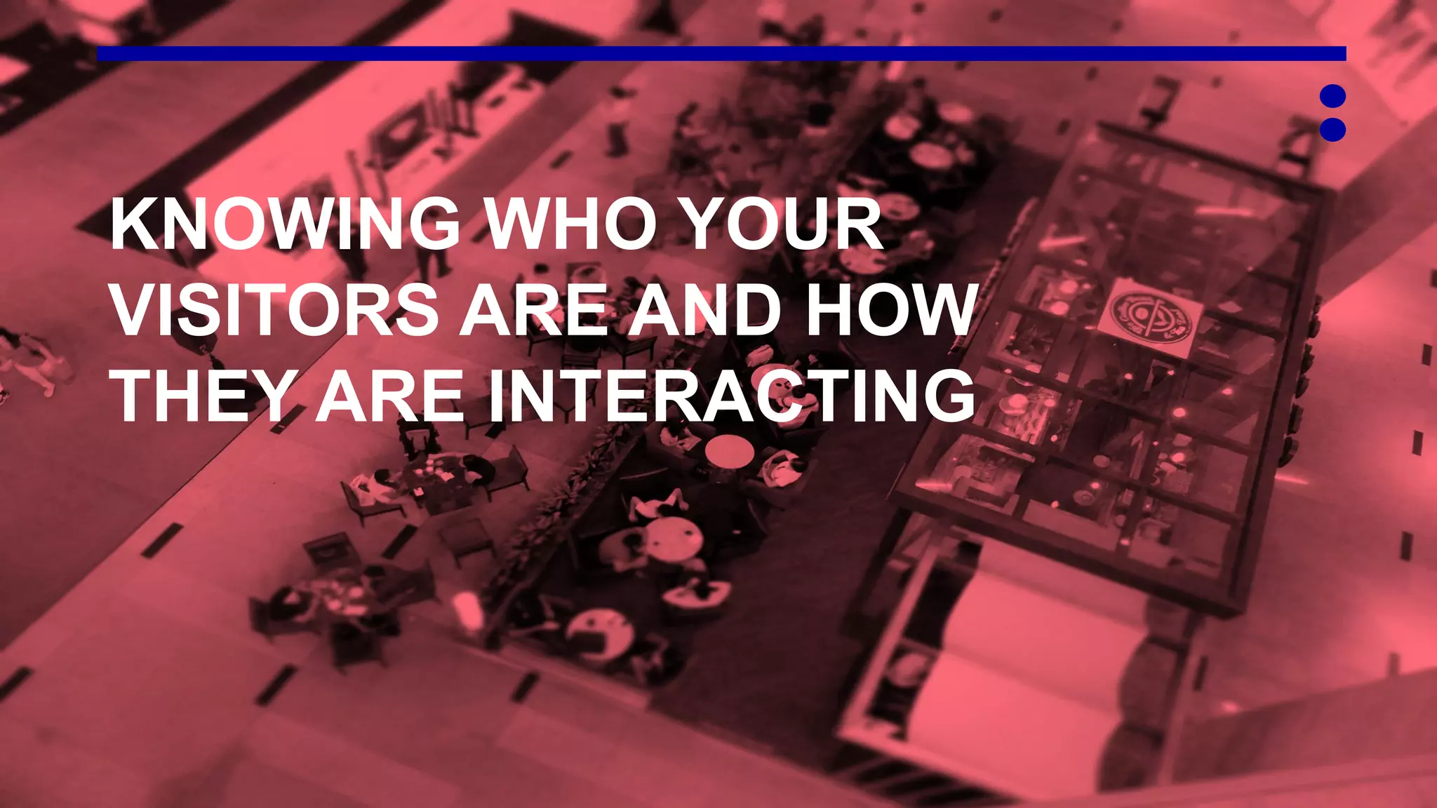 KNOWING WHO YOUR
VISITORS ARE AND HOW
THEY ARE INTERACTING
 