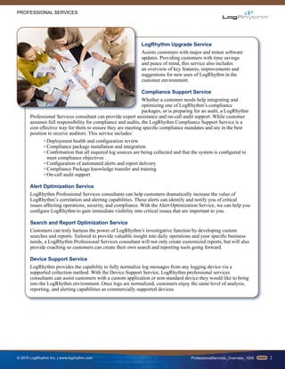 LogRhythm Professional Services Overview Data Sheet | PDF