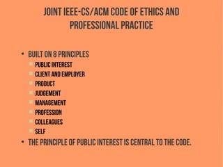 Professional Practices Professional Software Development, Practices and Ethics | PDF