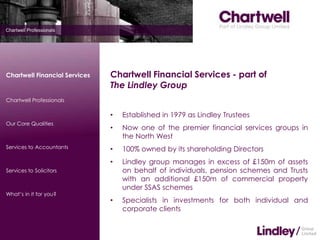 Chartwell Financial Services - part of            The Lindley Group ,[object Object]