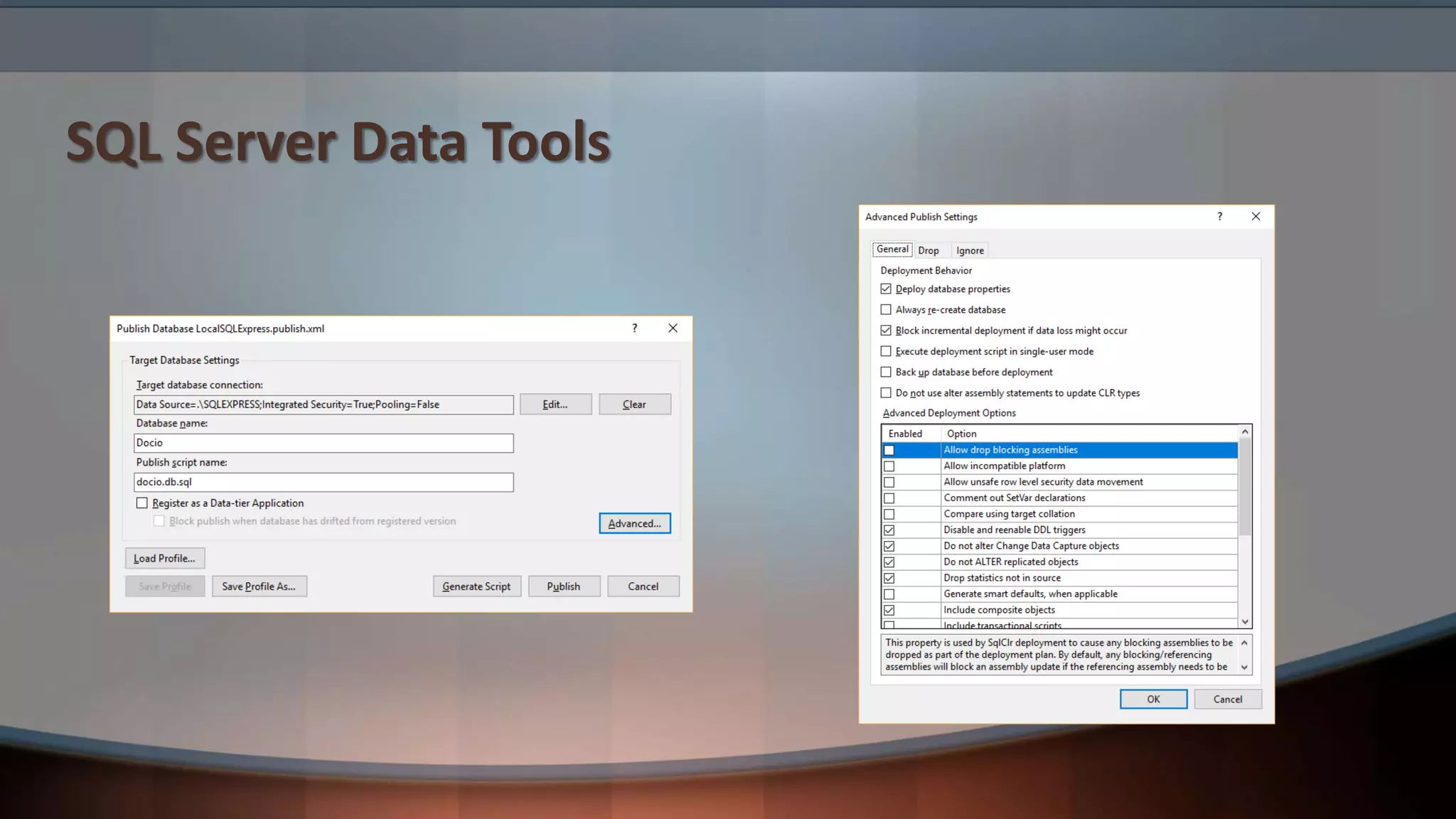 SQL Server Data Tools
 