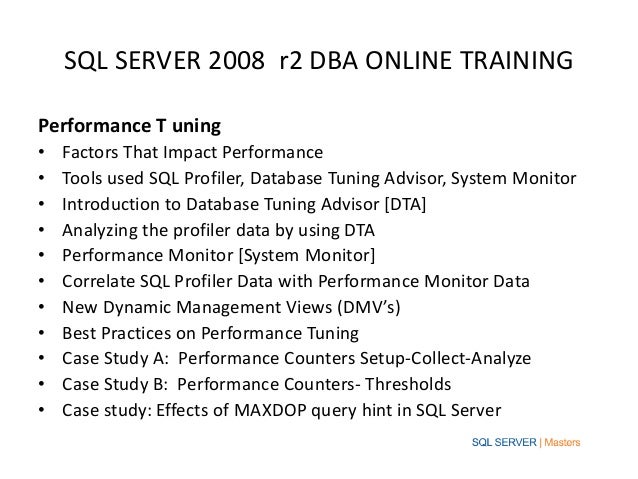 Professional sql server dba online training