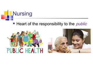 Nursing
 Heart of the responsibility to the public
 
