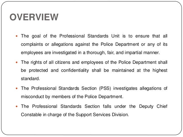 Professional Standards Unit