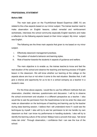 Professional statement | PDF