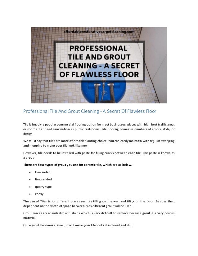 Professional Tile And Grout Cleaning