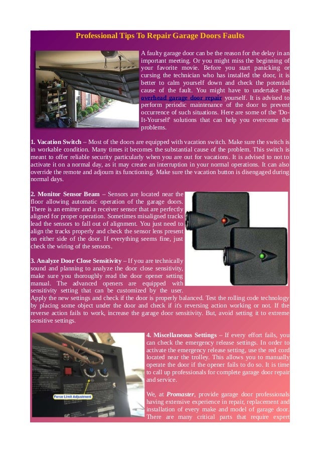 Professional Tips To Repair Garage Doors Faults