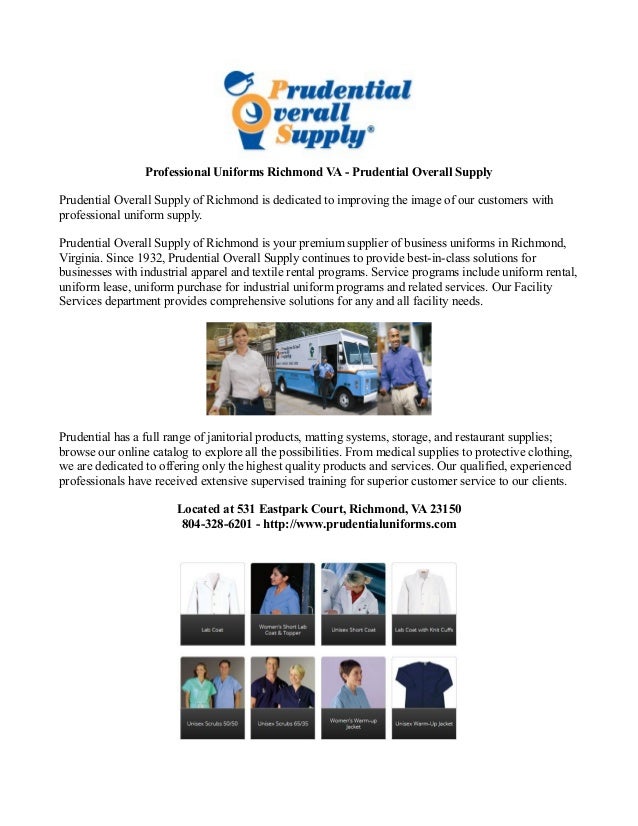 Professional uniforms richmond va prudential overall supply