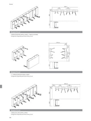 Kinesis




   Kinesis Circuit	
   4 MÓDULOS OPUESTOS CONTRA LA PARED + 2 PANELES EXTERNOS
   Configuración disponible para Kinesis Class y Circuit




   Kinesis Circuit	
   2 + 2 MÓDULOS OPUESTOS CONTRA LA PARED
   Configuración disponible para Kinesis Class y Circuit




   Kinesis Circuit	
   4 MÓDULOS EN LÍNEA CONTRA LA PARED
   Configuración disponible para Kinesis Class y Circuit

246
 