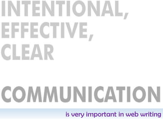 is very important in web writing
 