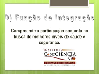 Compreende a participação conjunta na
 busca de melhores níveis de saúde e
            segurança.
 