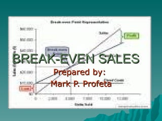 BREAK-EVEN SALES Prepared by:  Mark P. Profeta 