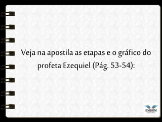 Veja na apostila as etapas e o gráfico do
profeta Ezequiel (Pág.53-54):
 