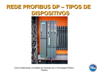 Como Implementar uma Malha de Controle com a Tecnologia Profibus
Teixeira
REDE PROFIBUS DP – TIPOS DEREDE PROFIBUS DP – TIPOS DE
DISPOSITIVOSDISPOSITIVOS
 