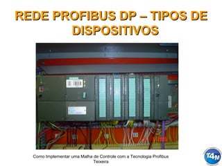 Como Implementar uma Malha de Controle com a Tecnologia Profibus
Teixeira
REDE PROFIBUS DP – TIPOS DEREDE PROFIBUS DP – TIPOS DE
DISPOSITIVOSDISPOSITIVOS
 