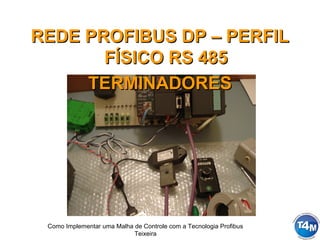 Como Implementar uma Malha de Controle com a Tecnologia Profibus
Teixeira
REDE PROFIBUS DP – PERFILREDE PROFIBUS DP – PERFIL
FÍSICO RS 485FÍSICO RS 485
TERMINADORESTERMINADORES
 