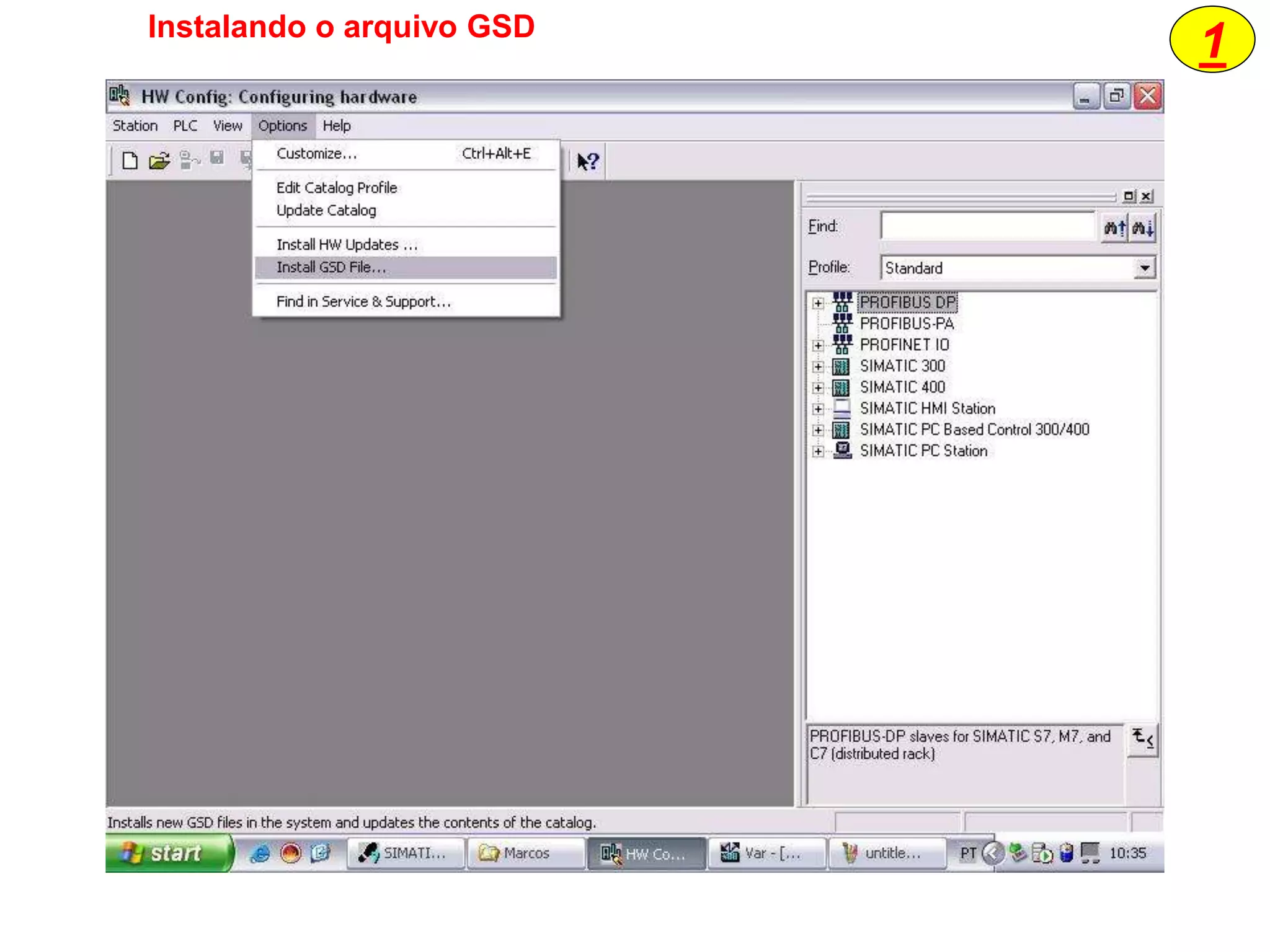 1Instalando o arquivo GSD