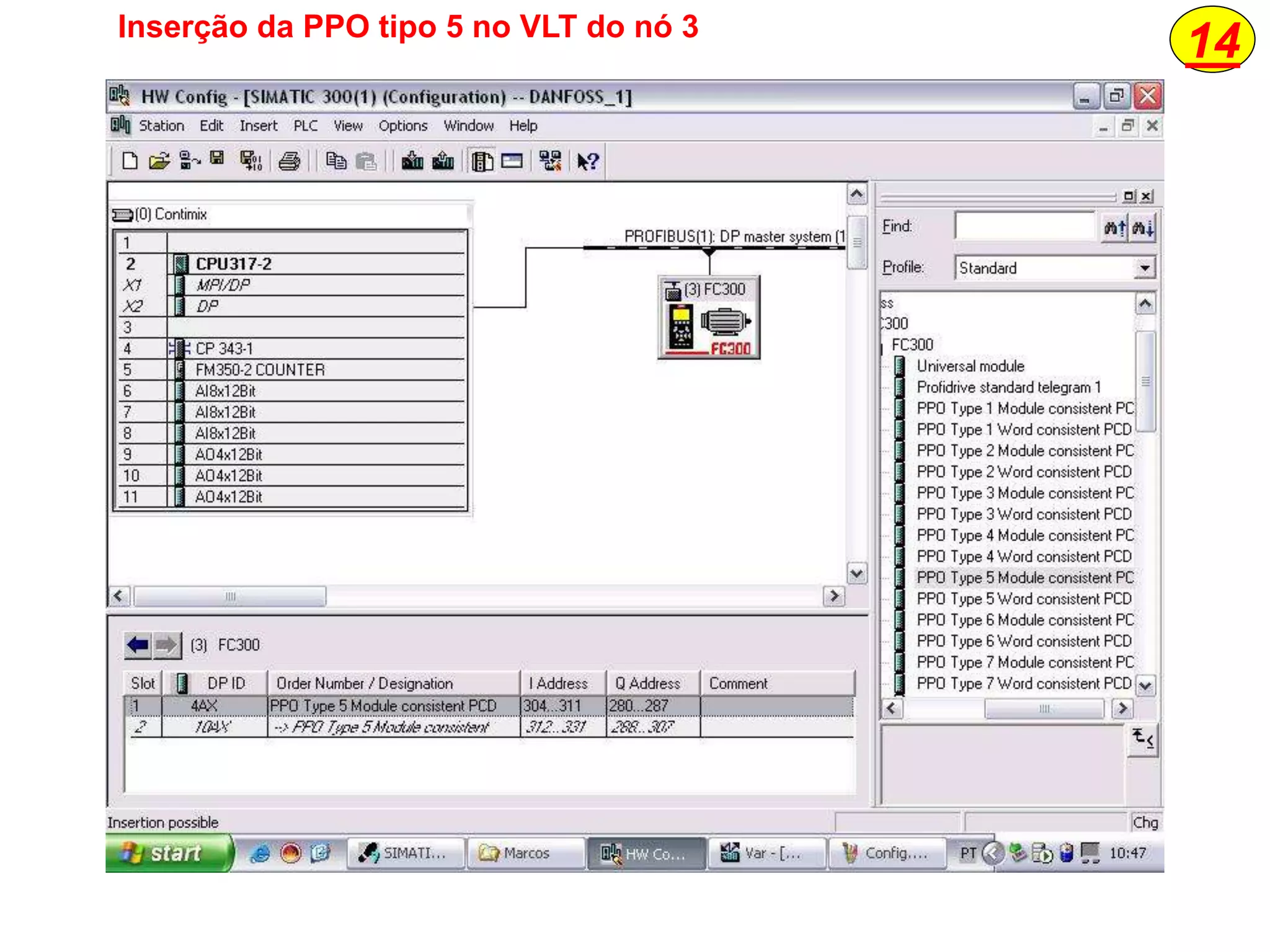 14Inserção da PPO tipo 5 no VLT do nó 3