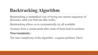 proficiency presenattion on topic of backtracking algo | PPT