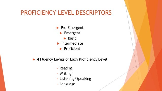 Proficiency levels summary