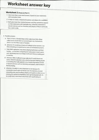 Proficiency speaking worksheet 2