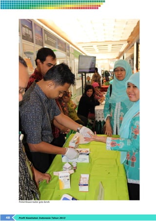 Pemeriksaan kadar gula darah 
48 Profil Kesehatan Indonesia Tahun 2013 
 