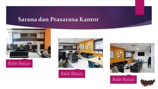 Sarana dan Prasarana Kantor
Balai Basuo
Balai Basuo
Balai Basuo
 
