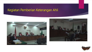 Kegiatan Pemberian Keterangan Ahli
 