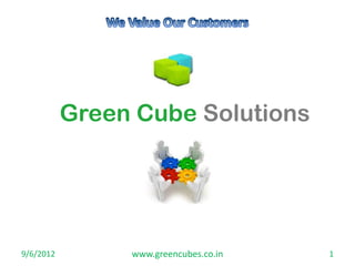 Green Cube Solutions




9/6/2012        www.greencubes.co.in   1
 