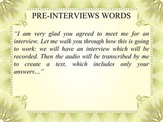 Profile essay interview questions | PPT