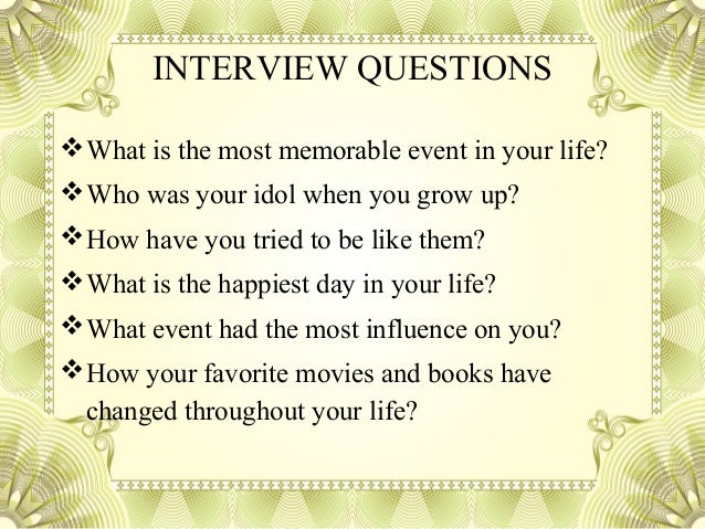 Essay on interview questions