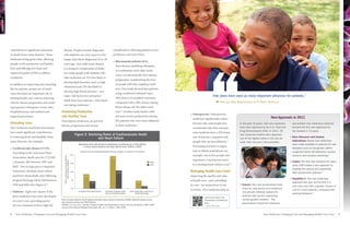 CHAPTER 1




            contributed to significant reductions           disease. People recently diagnosed                                                    complications, allowing patients to live
            in deaths from many diseases. These             with diabetes can now expect to live                                                  productive and active lives.




                                                                                                                                                                                                                           “
            medicines bring great value, allowing           longer than those diagnosed 10 or 20
                                                                                                                                                  •	 Rheumatoid arthritis (RA).
            people to live productive and healthy           years ago. And while heart disease
                                                                                                                                                       New disease-modifying therapies,
            lives and offering new hope and                 is a frequent complication of diabe-
                                                                                                                                                       in combination with older medi-
            improved quality of life to millions            tes, today people with diabetes who
                                                                                                                                                       cines, can dramatically slow disease
            of patients.                                    take medicines are 31% less likely to
                                                                                                                                                       progression, transforming the lives
                                                            develop lipid disorders such as high
            In addition to improving and extending                                                                                                     of people with this crippling condi-
                                                            cholesterol and 13% less likely to
            life for patients, proper use of medi-                                                                                                     tion. One study showed that patients
                                                            develop high blood pressure—two
            cines also plays an important role in                                                                                                      using combined treatment had a
                                                            major risk factors for premature                                                                                                                                   Few years have seen as many important advances for patients.”
            limiting health care costs by reducing                                                                                                     50% chance of complete remission,
                                                            death from heart disease—than those
            chronic disease progression and avoid-                                                                                                     compared with a 28% chance among                                            Food and Drug Administration on FY 2011 Approvals   18


                                                            not taking medicines.15
            ing expensive emergency room visits,                                                                                                       those taking only the older medi-
            hospitalizations, and medical and             Promoting Productive                                                                         cine.16 Another study found a 26%
                                                                                                                                                                                                         •	 Osteoporosis. Osteoporosis
            surgical procedures.                          and Healthy Lives                                                                            decrease in lost productivity among
                                                                                                                                                                                                                                                                                New Approvals in 2011
                                                                                                                                                                                                             medicines significantly reduce
                                                          Prescription medicines can prevent                                                           RA patients who were more adherent
            Extending Lives                                                                                                                                                                                  fracture risk, and people who           In the past 10 years, 340 new medicines       and another new melanoma medicine
                                                          disease progression and serious                                                              to their medicines.17
            New medicines and better prevention                                                                                                                                                              consistently take their osteopo-        have been approved by the U.S. Food and       became the first new approvals for
                                                                                                                                                                                                                                                     Drug Administration (FDA). In 2011, 35        the disease in 13 years.
            have made significant contributions                                                                                                                                                              rosis medicine have a 25% lower
                                                                                                    Figure 2: Declining Rates of Cardiovascular Death                                                                                                new molecular entities were approved,
            to reducing death and disability from                                                                                                                                                            rate of fracture compared with                                                      •	Rare Diseases and Orphan 	
                                                                                                                        and Heart Failure
                                                                                                 Figure 2: Declining Rates of Cardiovascular Death and Heart Failure
                                                                                                                                                                                                                                                     one of the highest totals in the last de-
            many diseases. For example:                                                                                                                                                                      people who are less adherent.   19                                                    Indications: Eleven new medicines
                                                                                                                                                                                                                                                     cade. Here are just a few examples:
                                                                                                       Medicines and interventional treatments contributed to a 45% decline                                                                                                                        were made available to patients for rare
                                                                                                           in heart attack deaths and heart failure from 1999 to 2005.                                       Preventing fractures is impor-
            •	 Cardiovascular disease (CVD).                                                                                                                                                                                                                                                       diseases such as the genetic defect
                                                                                                        Adverse Events Among Patients With Coronary Disease in a Study of 14 Countries.                      tant in elderly populations; for                                                      congenital factor XIII deficiency, several
                According to the American Heart
                                                                                                20%
                                                                                                                                                                                                             example, one in five people who                                                       cancers, and scorpion poisoning.22
                                                             Rate of Occurence Among Patients




                Association, death rates for CVD fell                                                                                          19.5%
                                                                                                                                                                                                             experience a hip fracture move
                                                                   With Coronary Disease




                a dramatic 28% between 1997 and                                                                                                                                                  1999                                                                                            •	Lupus: The first new medicine for lupus
                                                                                                15%
                                                                                                                                                                                                 2005        to a nursing home within a year.20                                                    since 1955 takes a new approach to
                2007, due in large part to improved
                     13

                                                                                                                                                                                                                                                                                                   treating this serious and potentially
                treatments. Similarly, heart failure                                            10%
                                                                                                                                                       11.0%
                                                                                                                                                                                                         Managing Health Care Costs                                                                fatal autoimmune disease.23
                and heart attack death rates following                                                        8.4%                                                                                       Improving the quality and value
                                                                                                                                                                                                                                                                                                 •	Hepatitis C: Two new medicines
                hospital discharge fell by half between                                         5%                                                                                                       of health care—and controlling
                                                                                                                      4.6%                                                      4.8%                                                                                                               approved last year are the first in a
                1999 and 2005 (See Figure 2).14                                                                                                                                                          its cost—are imperatives of our             •	Cancer: Two new personalized medi-
                                                                                                                                                                                                                                                                                                   new class and offer a greater chance of
                                                                                                                                                                                       2.0%
                                                                                                                                                                                                                                                       cines for lung cancer and melanoma
                                                                                                0%
                                                                                                                                                                                                         economy. New medicines play an                                                            cure for some patients, compared with
            •	 Diabetes. Eight new classes of dia-                                                    In-Hospital Heart Attack Deaths   In-Hospital Congestive Heart   Heart Attack Within 6 Months of
                                                                                                                                                                                                                                                       now provide effective options for
                                                                                                                                         Failure or Pulmonary Edema          Hospital Discharge                                                                                                    existing therapies.24
                betes medicines have been developed                                                                                                                                                                                                    patients with tumors expressing
                                                                                                                                                                                                                       Learn more about the
                                                          Note: Includes patients with ST-segment elevation acute coronary syndromes (STEMI). Reduced adverse events                                                   importance of adherence         certain genetic markers.21 The
                in recent years, providing power-         also observed among non-STEMI patients.                                                                                                                      here.                           personalized melanoma treatment
                ful new treatment tools to fight the      SOURCE: K.A. Fox, et al., “Decline in Rates of Death and Heart Failure in Acute Coronary Syndromes, 1999–2006,”
                                                                                                                                                                                                                       < Scan QR code
                                                          Journal of the American Medical Association 297, no. 17 (2007): 1892–2000.


            4     New Medicines: Changing Lives and Managing Health Care Costs                                                                                                                           	                                                                New Medicines: Changing Lives and Managing Health Care Costs          5
 