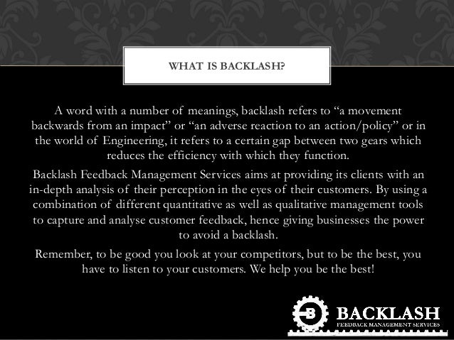 backlash definition: backlash over – EOHB