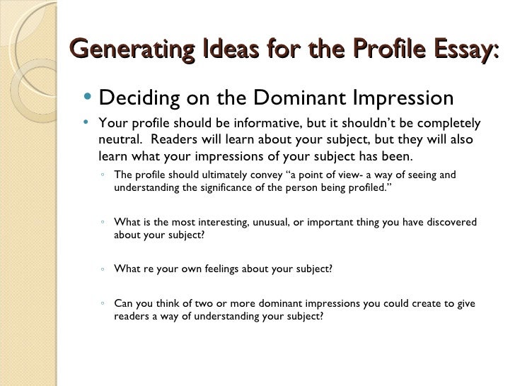 Dominant impression essay