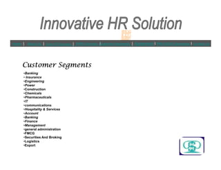Customer SegmentsCustomer SegmentsCustomer SegmentsCustomer Segments
?Banking
? Insurance
?Engineering
?Power
Home | About Us | Core Of Success | IHRS Services |Customer Segments | Agreement l PAN INDIA Operations l Contact Us
?Power
?Construction
?Chemicals
?Pharmaceuticals
?IT
?communications
?Hospitality & Services
?Account
?Banking
?Finance
?Management
?general administration
?FMCG
?Securities And Broking
?Logistics
?Export
 