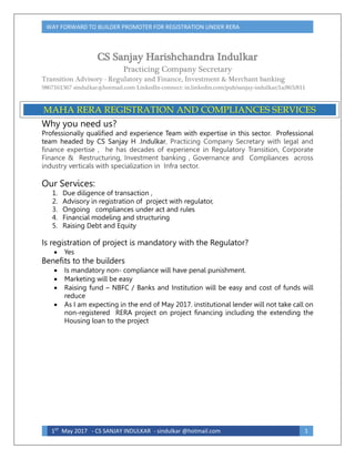 WAY FORWAD FOR MAHA RERA REGISTRATION | PDF
