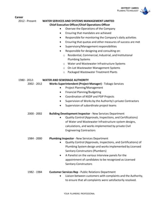 Profile of a Professional Plumber updated | PDF