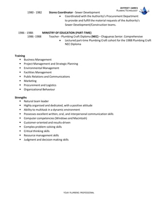 Profile of a Professional Plumber updated | PDF
