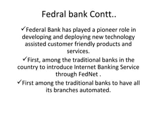 Profile Of Federal Bank | PPT